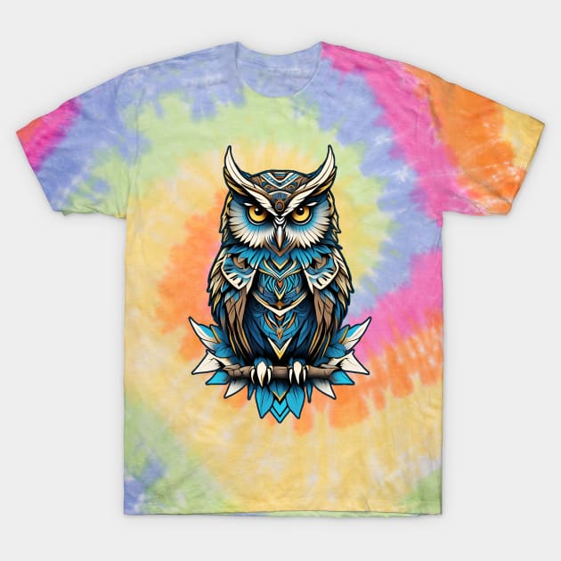 Blue Owl T-Shirt by Whole Lotta Pixels